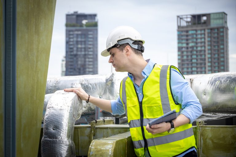Industrial engineer work on site. engineer visit and inspection